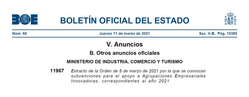 Publicada la convocatoria de ayudas AEI 2021